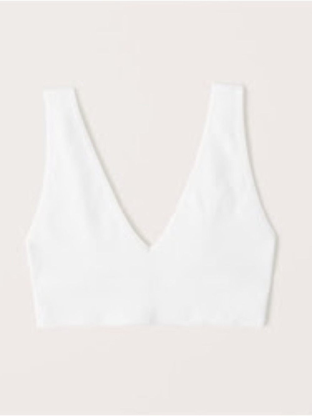 Abercrombie & Fitch White V-Neck Seamless Bralette